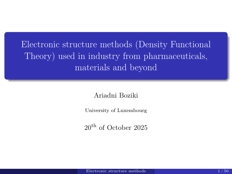 Lecture slides: DFT